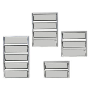 Janela Basculante 1 Sec. Vidro CANELADO Alumínio Brilhante ou Branco