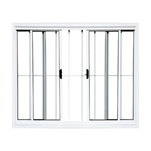 Janela De Correr 4 Fls Com Grade Alumínio Branco ou Brilhante Linha Master ou Modular