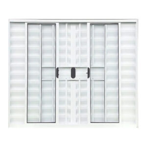 Janela Veneziana 6 Fls Com Grade Alumínio Branco ou Brilhante Linha Master ou Modular