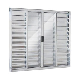 Janela Veneziana 6 Fls Sem Grade Alumínio Branco ou Brilhante Linha Master ou Modular