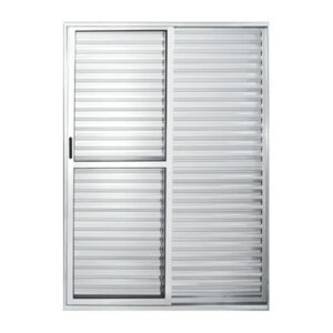 Porta Balcão 3 Folhas com ou sem Fechadura. Alumínio Branco, Brilhante Linha Normatizada