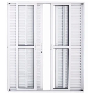 Porta Balcão 6 Folhas com ou sem Fechadura. Alumínio Branco, Brilhante Linha Normatizada