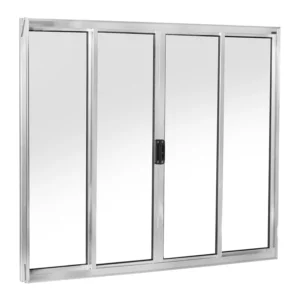 Janela De Correr 4 Fls Sem Grade Alumínio Branco ou Brilhante Linha Master ou Modular