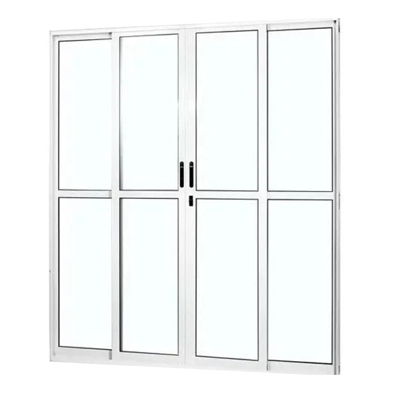 Porta Sacada 2 ou 4 Folhas com Fechadura Alumínio Branco ou Brilhante Linha 25